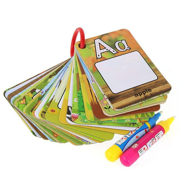 Water drawing learning cards designed for interactive and educational art activities for children.