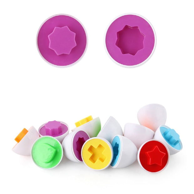 Montessori learning egg-shaped puzzle, designed to enhance children's shape recognition and fine motor skills.