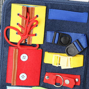 Montessori clothing training bag designed to help children practice dressing skills.