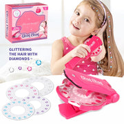 Girls Hair Gems Kit Kids Princess Pretend Makeup Sets Toy Crystal Rhinestone Stickers Art DIY Hair Jewels Cuffs Decoration Gift - Playfulleaps