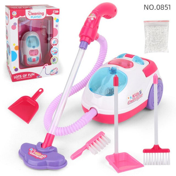 Children Pretend Play Toys Housekeeping Tools Set  Simulation Mini Furniture Vacuum Cleaner Charging Housework Girls Xmas Gift - Playfulleaps