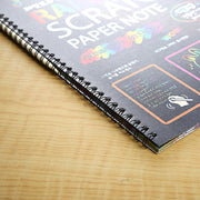 Large color scraping book featuring vibrant rainbow scratch-off pages for creative drawing.