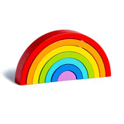 Kids Montessori rainbow building blocks, designed for creative stacking and educational play.