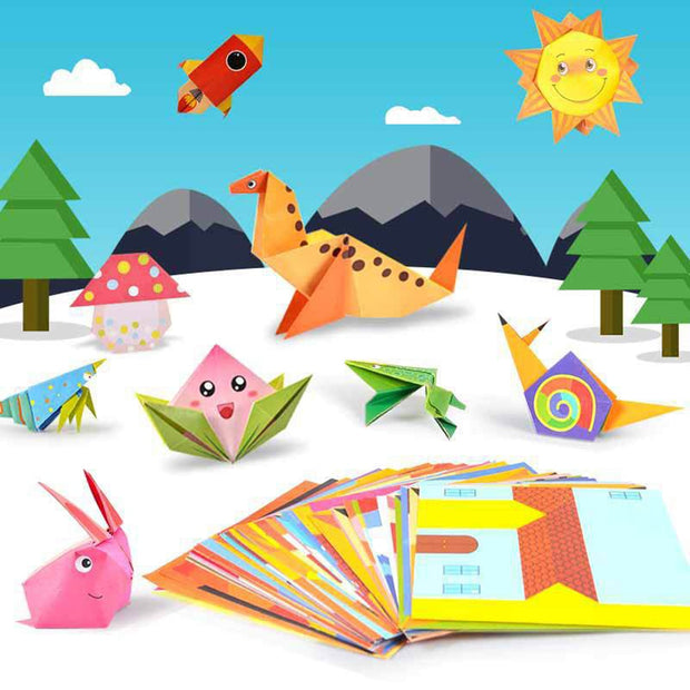 54 Pages Montessori Toys DIY Kids Craft Toy 3D Cartoon Animal Origami Handcraft Paper Art Learning Educational Toys for Children - Playfulleaps