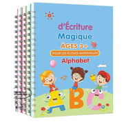 3D French Groove Magic Practice Copybook Children's Book Learning Numbers French Letters Calligraphy Writing Exercise Books Gift - Playfulleaps